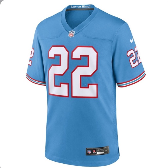 NIKE MEN’S TENNESSEE TITANS #22 DERRICK HENRY OILERS GAME JERSEY LIGHT BLUE - L - Picture 2 of 6